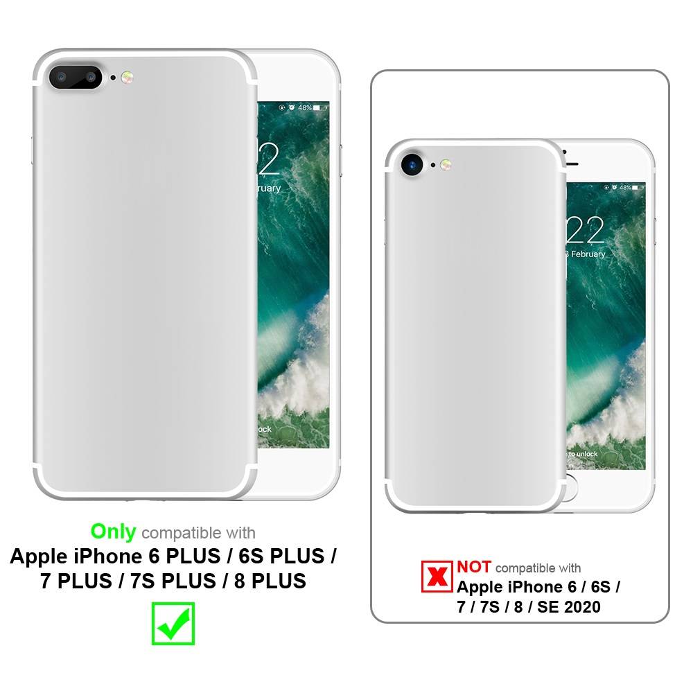 Cadorabo Schutzhülle für Apple iPhone 6 PLUS / 6S PLUS / 7 PLUS / 7S PLUS / 8 PLUS Hülle in Türkis Outdoor Etui Hybrid