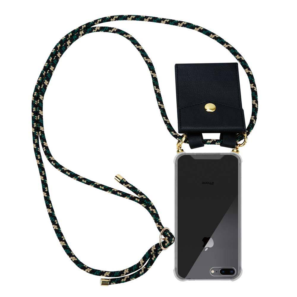 Cadorabo Hülle für Apple iPhone 7 PLUS / 7S PLUS / 8 PLUS Schutzhülle in Braun Handy Kette Silikon Kordel abnehmbares