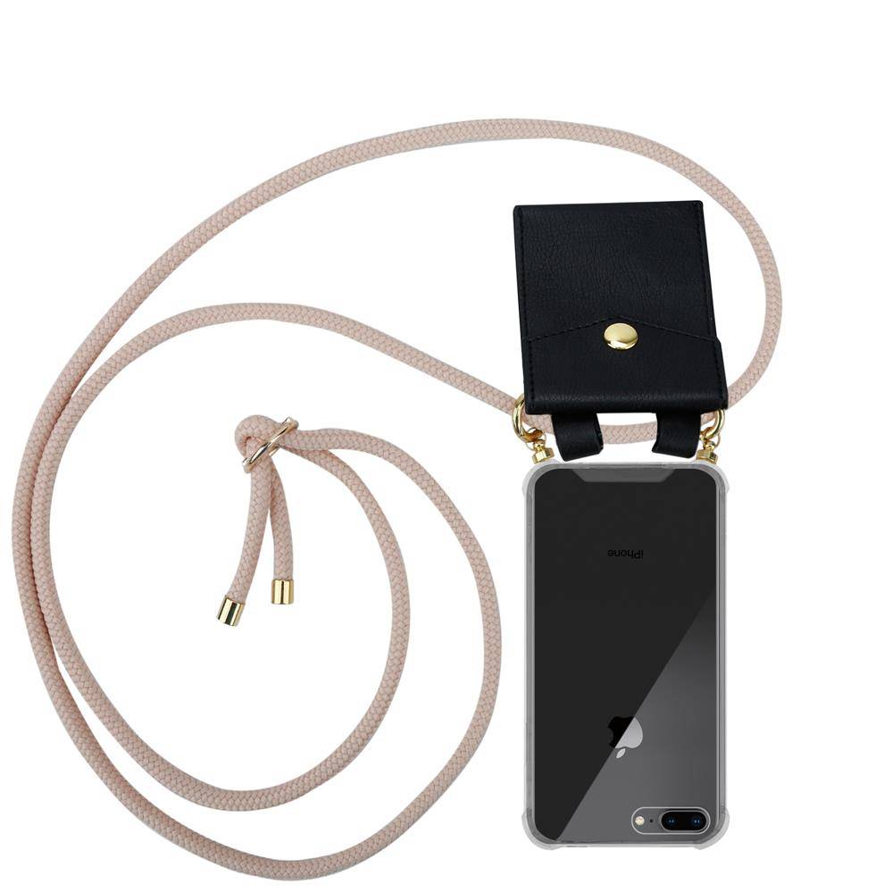 Cadorabo Hülle für Apple iPhone 7 PLUS / 7S PLUS / 8 PLUS Schutzhülle in Rosa Handy Kette Silikon Kordel abnehmbares