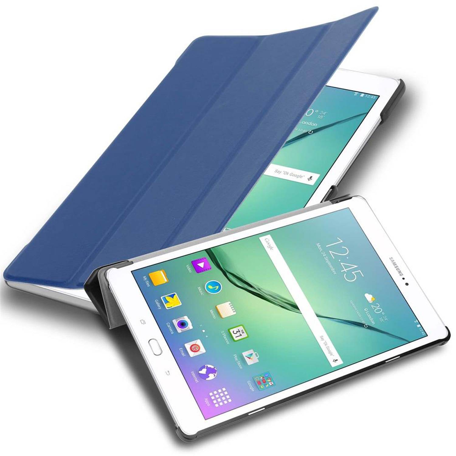 Cadorabo Schutzhülle für Samsung Galaxy Tab S2 (9.7 Zoll) Tablet Hülle in Blau Etui Case Cover Tasche Auto Wake up