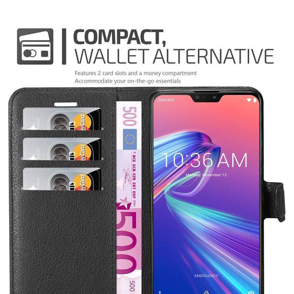 Cadorabo Hülle für Asus ZenFone MAX PRO M2 (6.3 Zoll) Schutz Hülle in Schwarz Handyhülle Etui Case Cover
