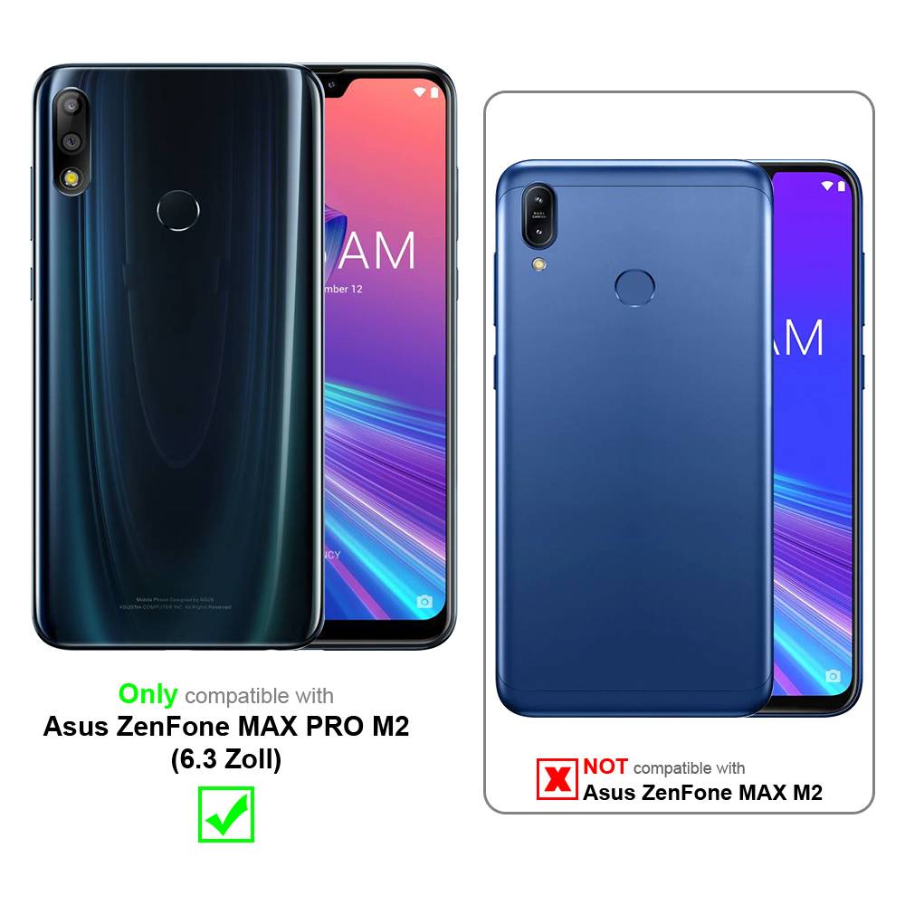 Cadorabo Hülle für Asus ZenFone MAX PRO M2 (6.3 Zoll) Schutz Hülle in Schwarz Handyhülle Etui Case Cover