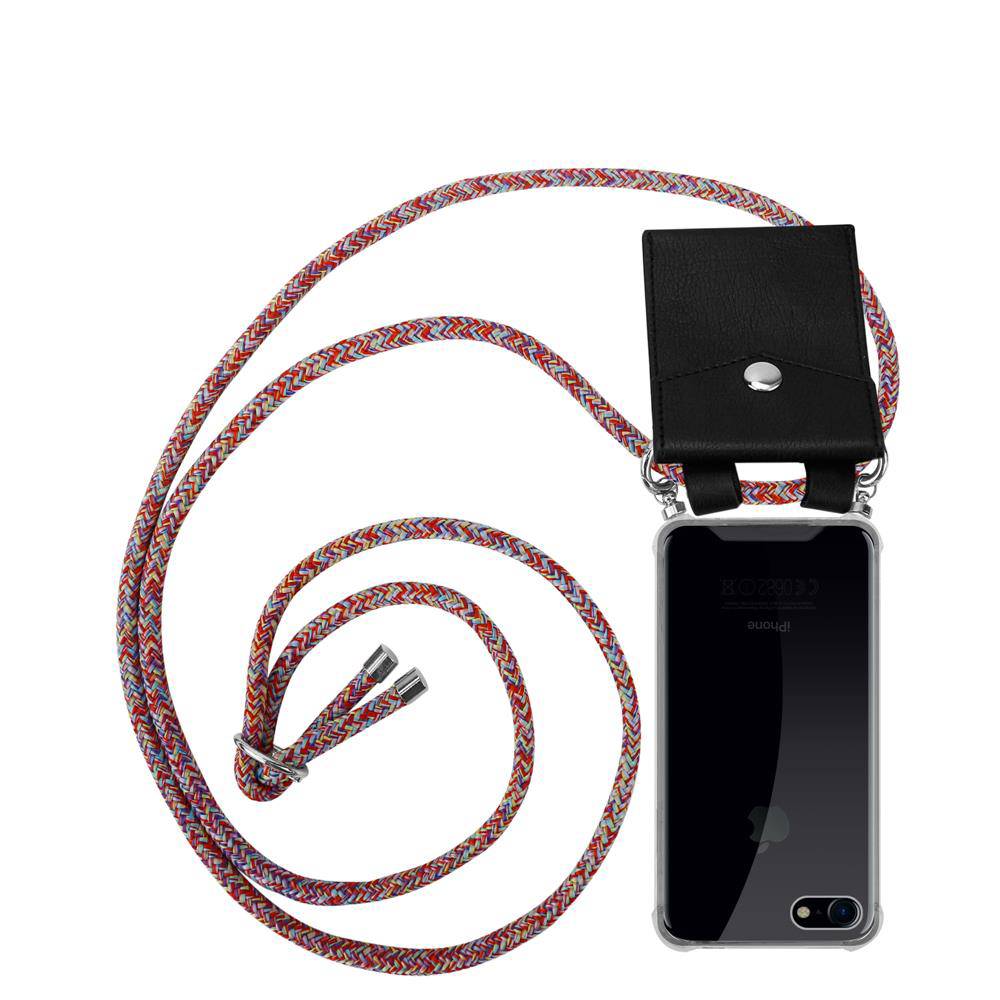 Cadorabo Schutzhülle für Apple iPhone 7 / 7S / 8 / SE 2020 Hülle in Rot Handy Kette Kordel abnehmbares Etui