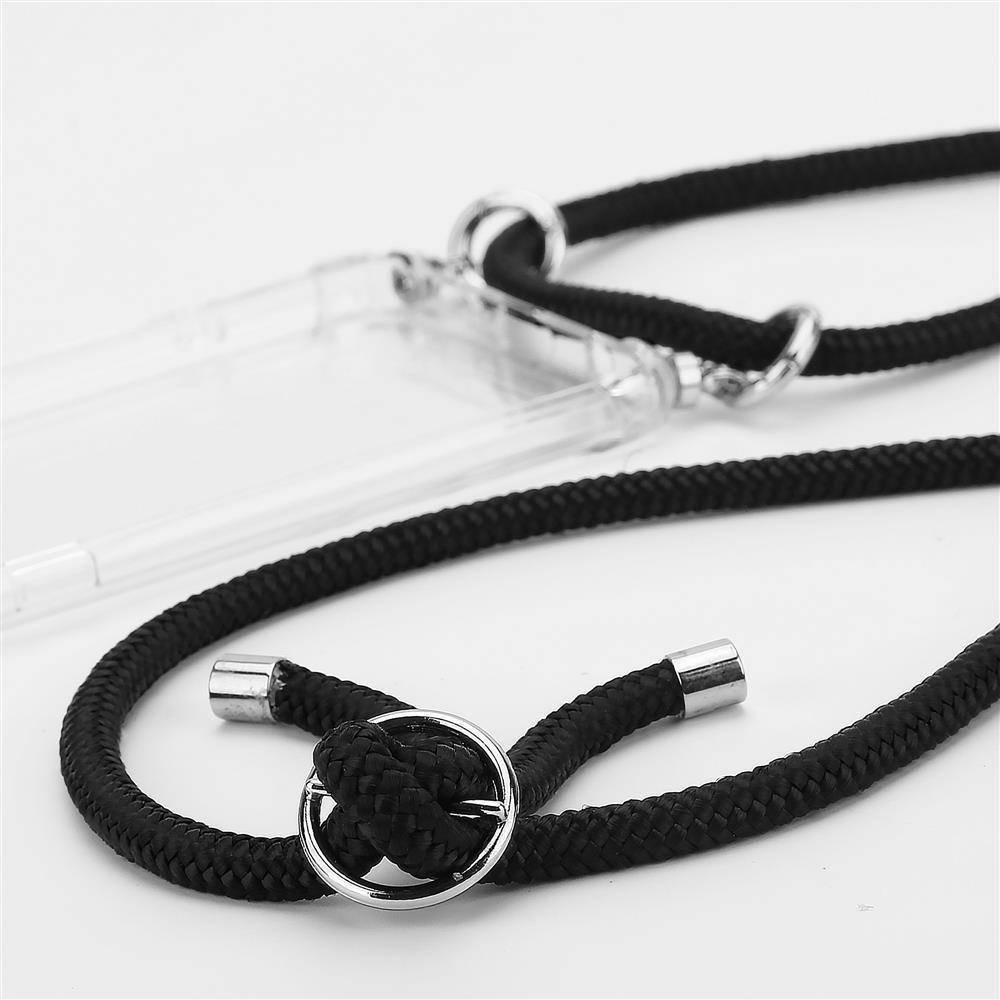 Cadorabo Schutzhülle für Apple iPhone 7 PLUS / 7S PLUS / 8 PLUS Hülle in Schwarz Handy Kette Kordel abnehmbares Etui