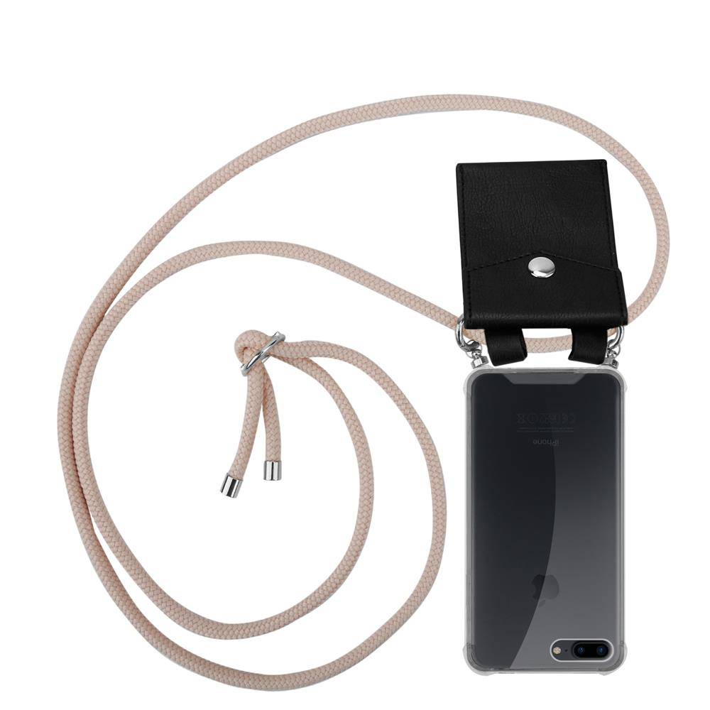 Cadorabo Schutzhülle für Apple iPhone 7 PLUS / 7S PLUS / 8 PLUS Hülle in Rosa Handy Kette Kordel abnehmbares Etui