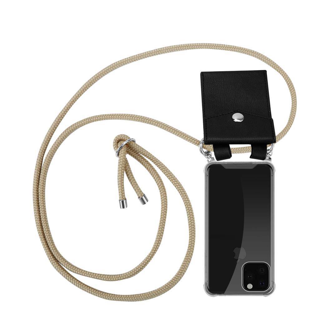 Cadorabo Schutzhülle für Apple iPhone 11 PRO Hülle in Braun Handy Kette Kordel abnehmbares Etui