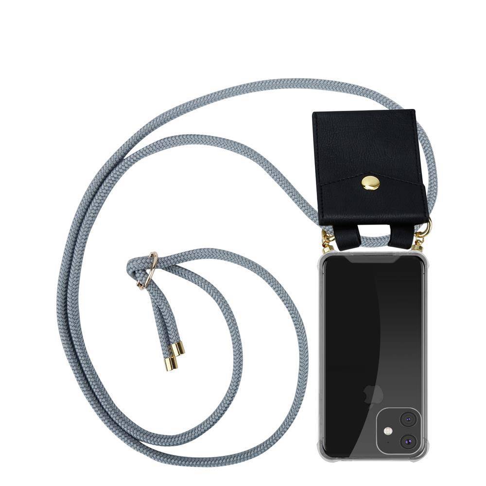 Cadorabo Hülle für Apple iPhone 11 PRO Schutzhülle in Grau Handy Kette Silikon Kordel abnehmbares Etui