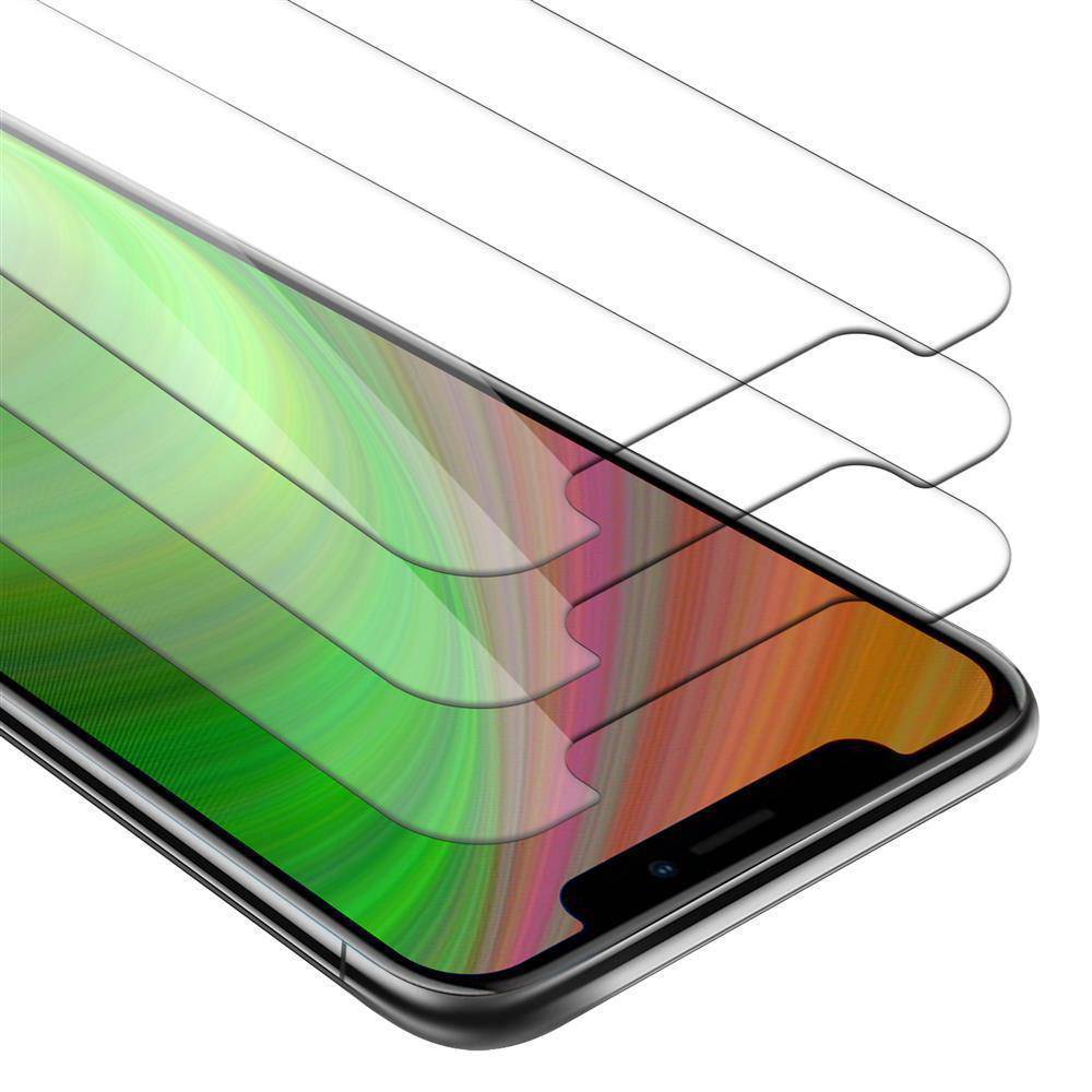 Cadorabo 3x Panzer Folie für Apple iPhone X / XS Schutzfolie in Transparent Folie Tempered Display-Schutzglas