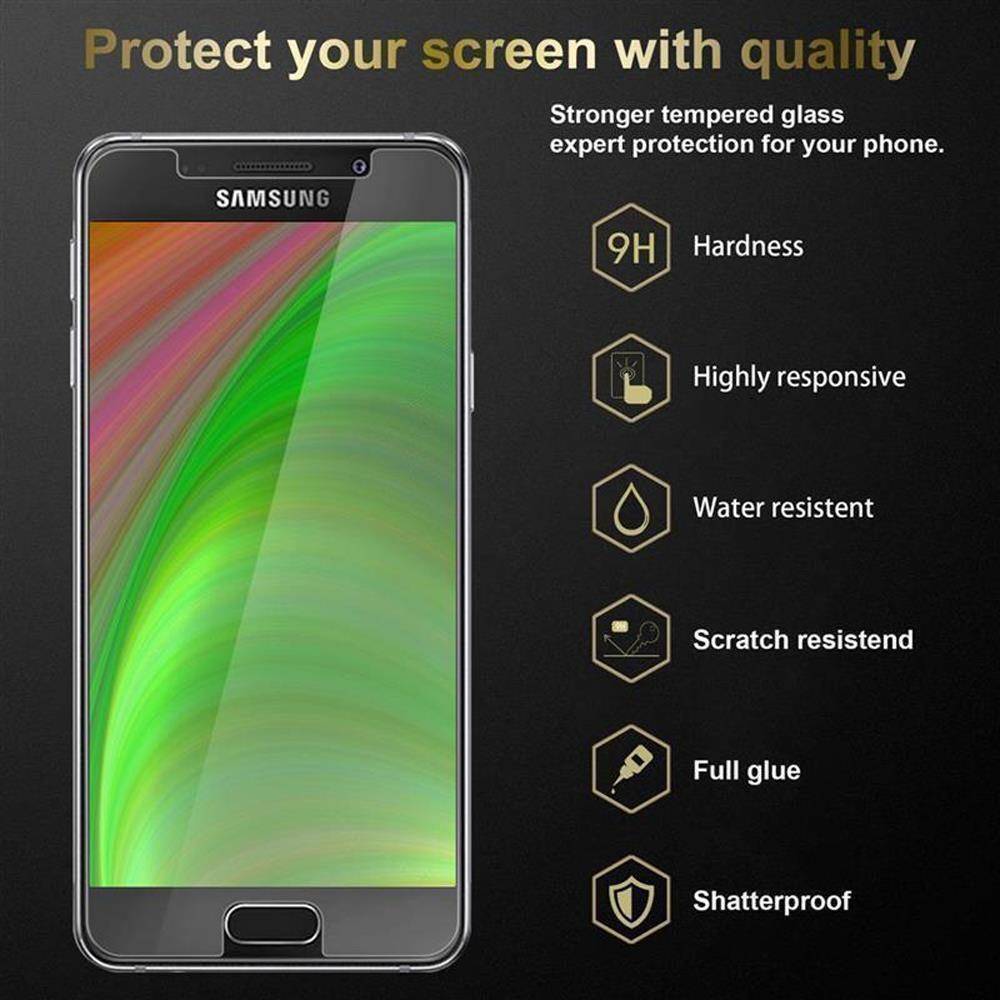 Cadorabo 3x Panzer Folie für Samsung Galaxy A3 2016 Schutzfolie in Transparent Folie Tempered Display-Schutzglas