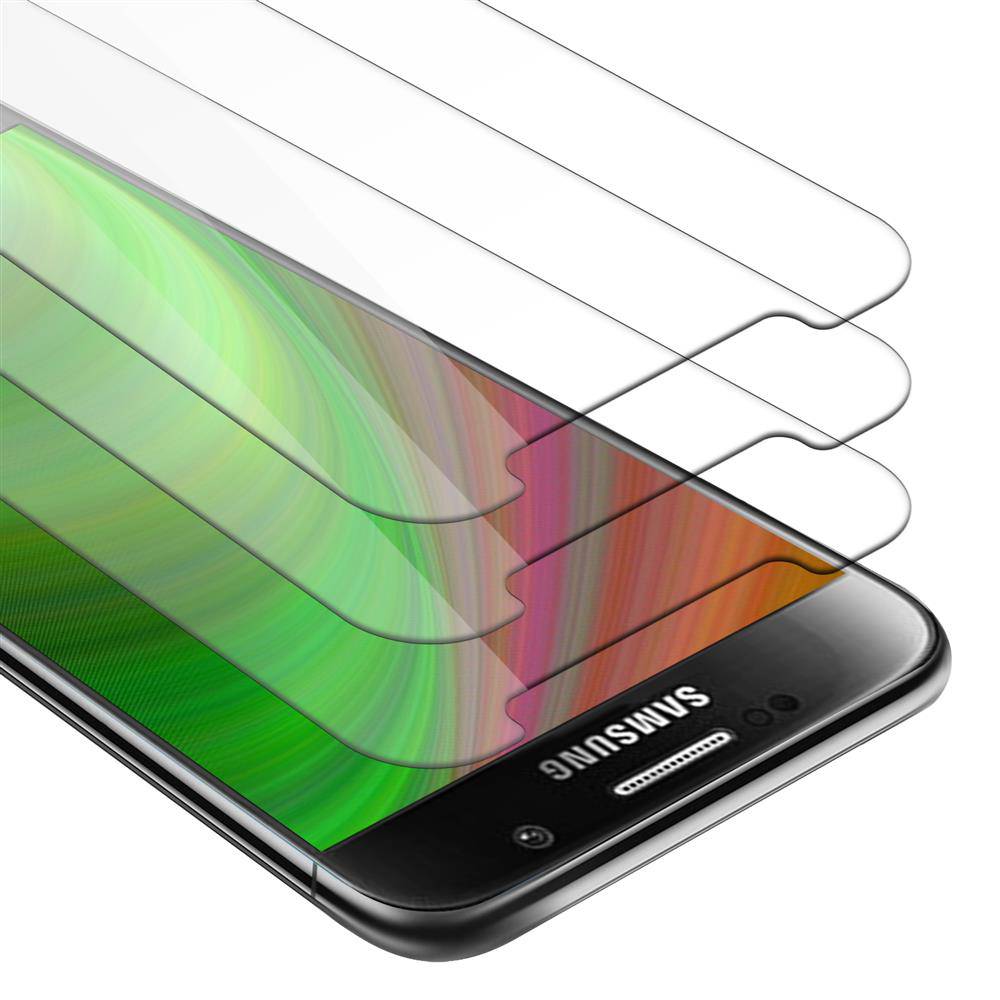 Cadorabo 3x Panzer Folie für Samsung Galaxy S6 Schutzfolie in Transparent Folie Tempered Display-Schutzglas