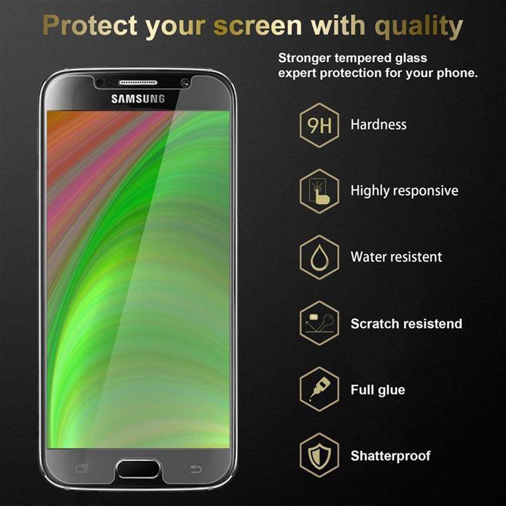 Cadorabo 3x Panzer Folie für Samsung Galaxy S6 Schutzfolie in Transparent Folie Tempered Display-Schutzglas