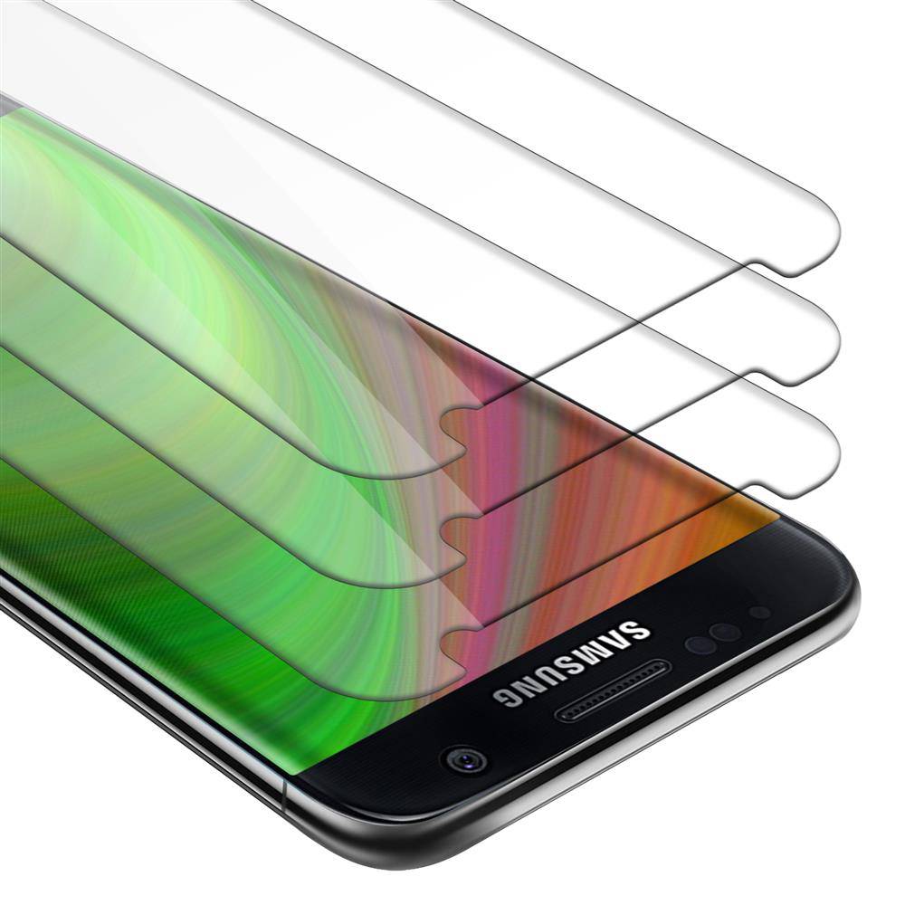 Cadorabo 3x Panzer Folie für Samsung Galaxy S7 Schutzfolie in Transparent Folie Tempered Display-Schutzglas
