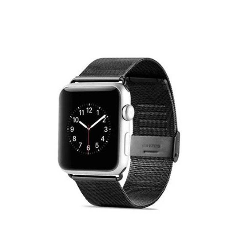 Cadorabo Edelstahl Armband für 42 mm Apple Watch Series 1 & Apple Watch Series 2 & Apple Watch Series 3 - Wrist Band in SCHWARZ