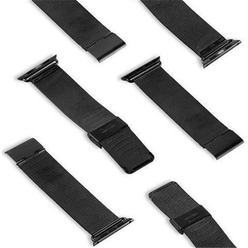 Cadorabo Edelstahl Armband für 42 mm Apple Watch Series 1 & Apple Watch Series 2 & Apple Watch Series 3 - Wrist Band in SCHWARZ