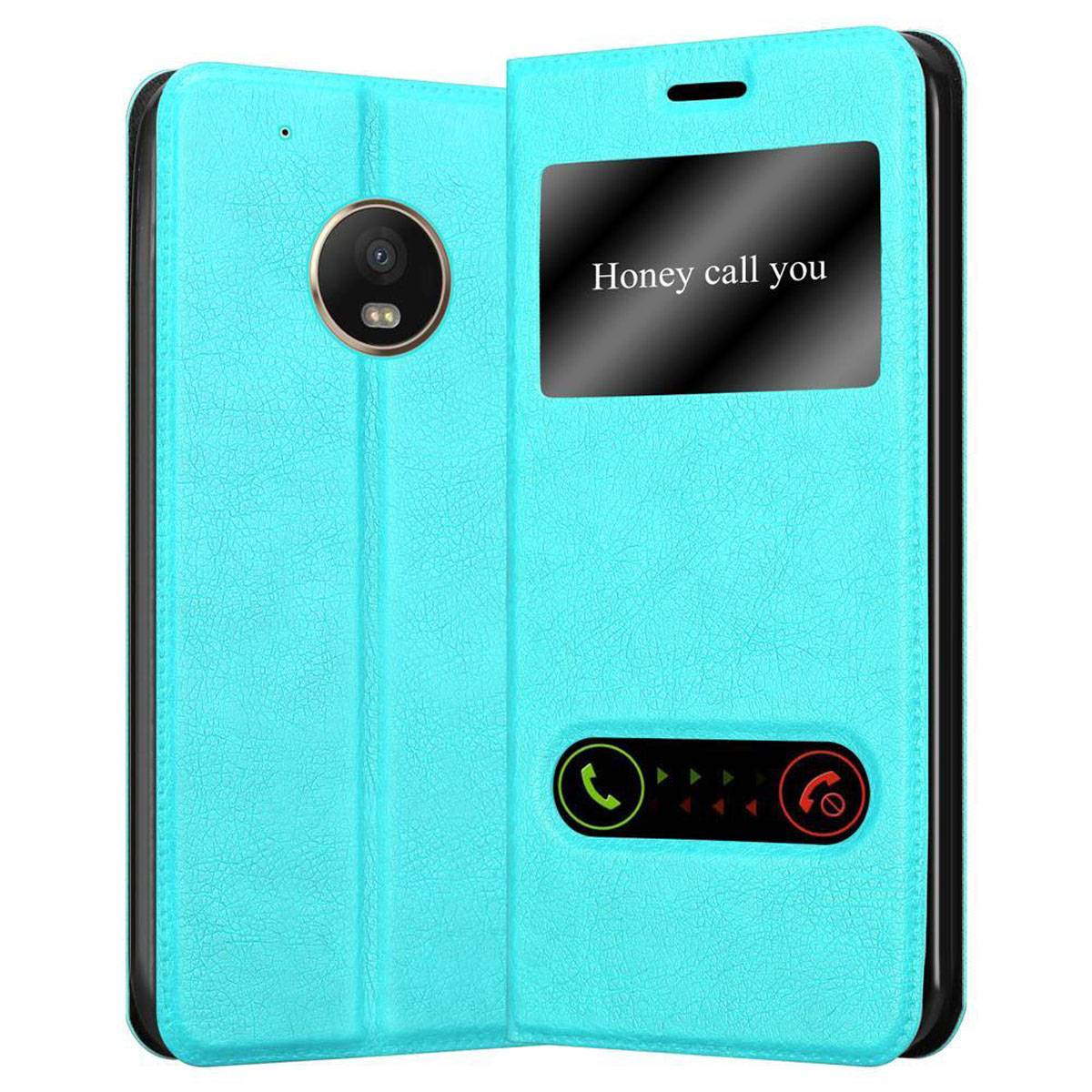 Cadorabo Schutzhülle für Motorola MOTO G5 PLUS Hülle in Türkis Handyhülle Book Case Cover Etui