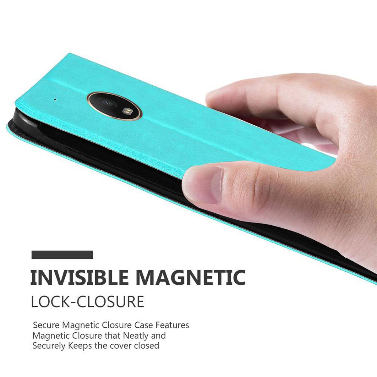 Cadorabo Schutzhülle für Motorola MOTO G5 PLUS Hülle in Türkis Handyhülle Book Case Cover Etui