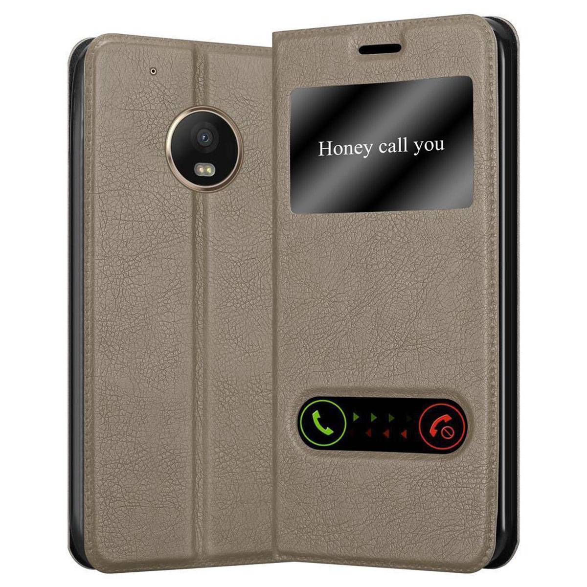 Cadorabo Schutzhülle für Motorola MOTO G5 PLUS Hülle in Braun Handyhülle Book Case Cover Etui
