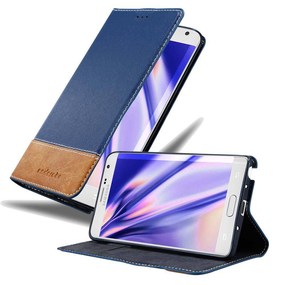 Cadorabo Hülle für Samsung Galaxy NOTE EDGE Schutzhülle in Blau SHandyhülle Book Case Etui Kunstleder