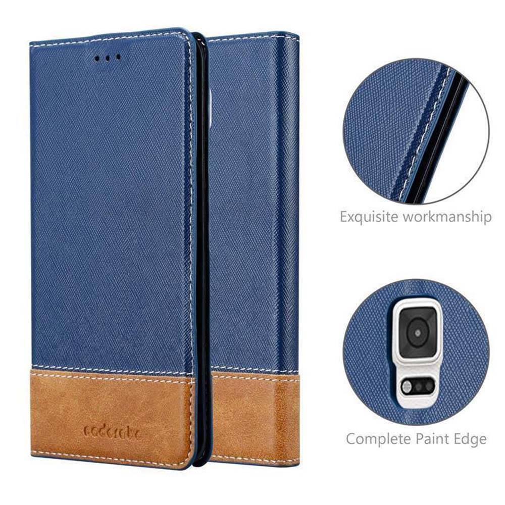 Cadorabo Hülle für Samsung Galaxy NOTE EDGE Schutzhülle in Blau SHandyhülle Book Case Etui Kunstleder