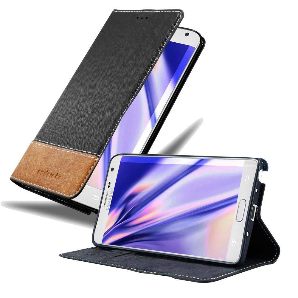 Cadorabo Hülle für Samsung Galaxy NOTE EDGE Schutzhülle in Schwarz SHandyhülle Book Case Etui Kunstleder