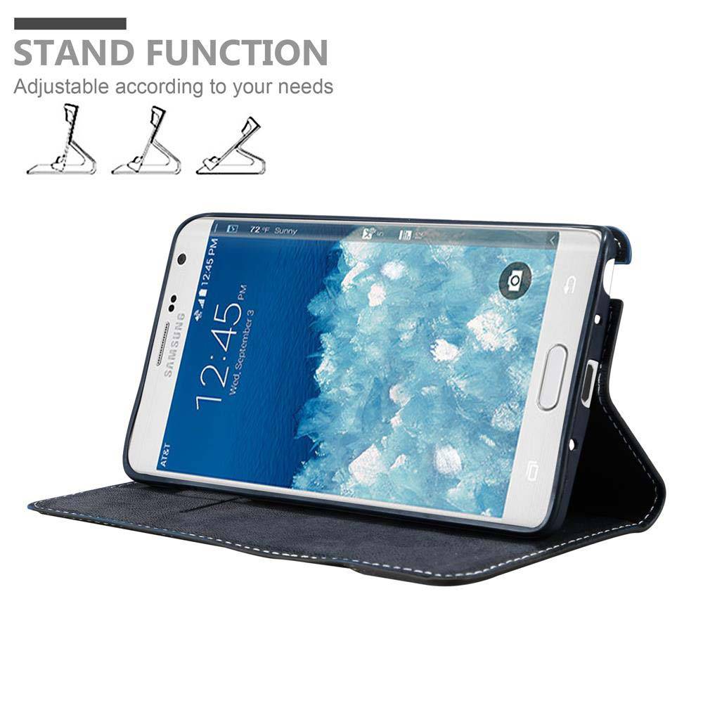 Cadorabo Hülle für Samsung Galaxy NOTE EDGE Schutzhülle in Schwarz SHandyhülle Book Case Etui Kunstleder