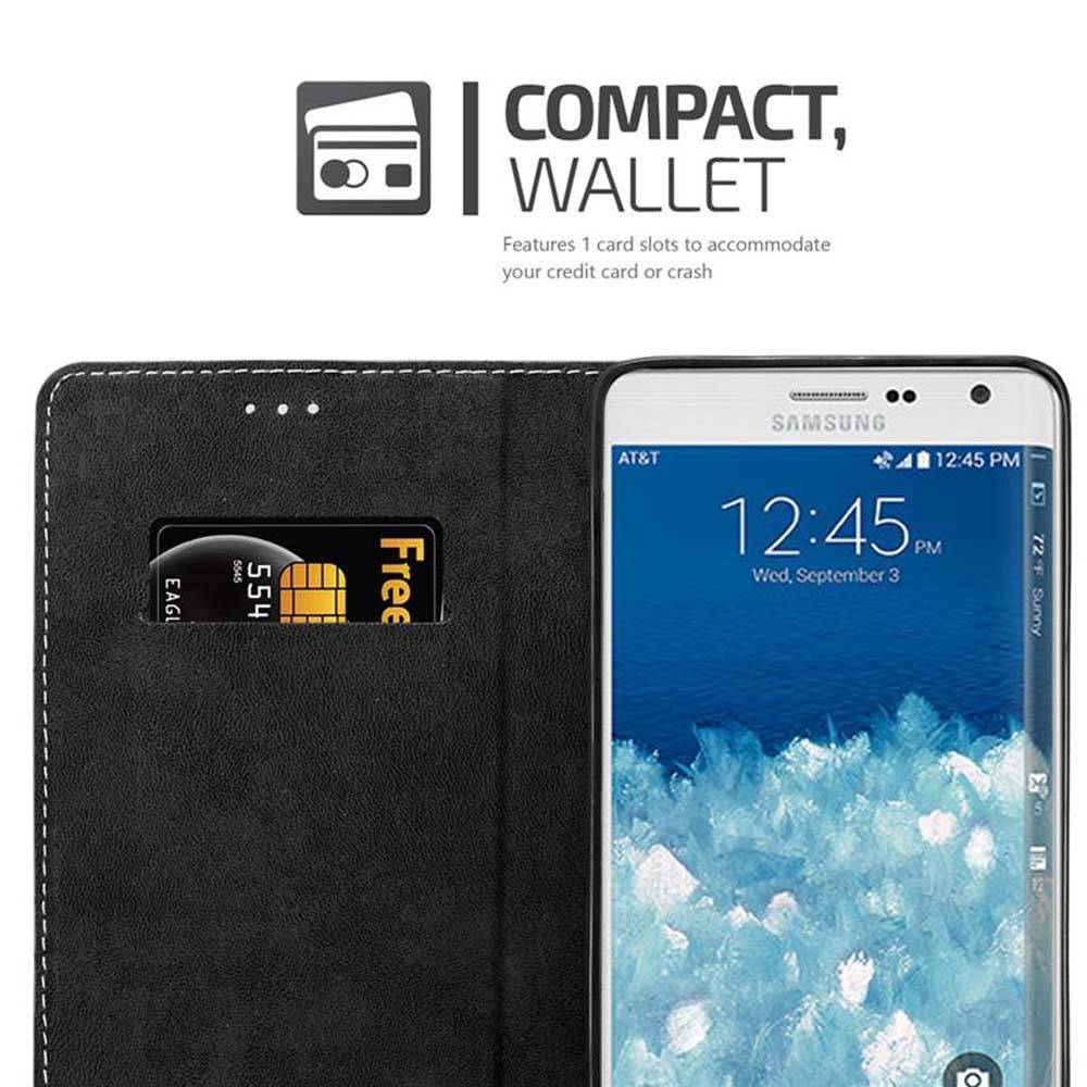 Cadorabo Hülle für Samsung Galaxy NOTE EDGE Schutzhülle in Schwarz SHandyhülle Book Case Etui Kunstleder
