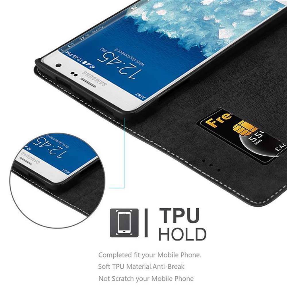 Cadorabo Hülle für Samsung Galaxy NOTE EDGE Schutzhülle in Schwarz SHandyhülle Book Case Etui Kunstleder