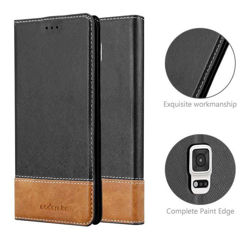 Cadorabo Hülle für Samsung Galaxy NOTE EDGE Schutzhülle in Schwarz SHandyhülle Book Case Etui Kunstleder
