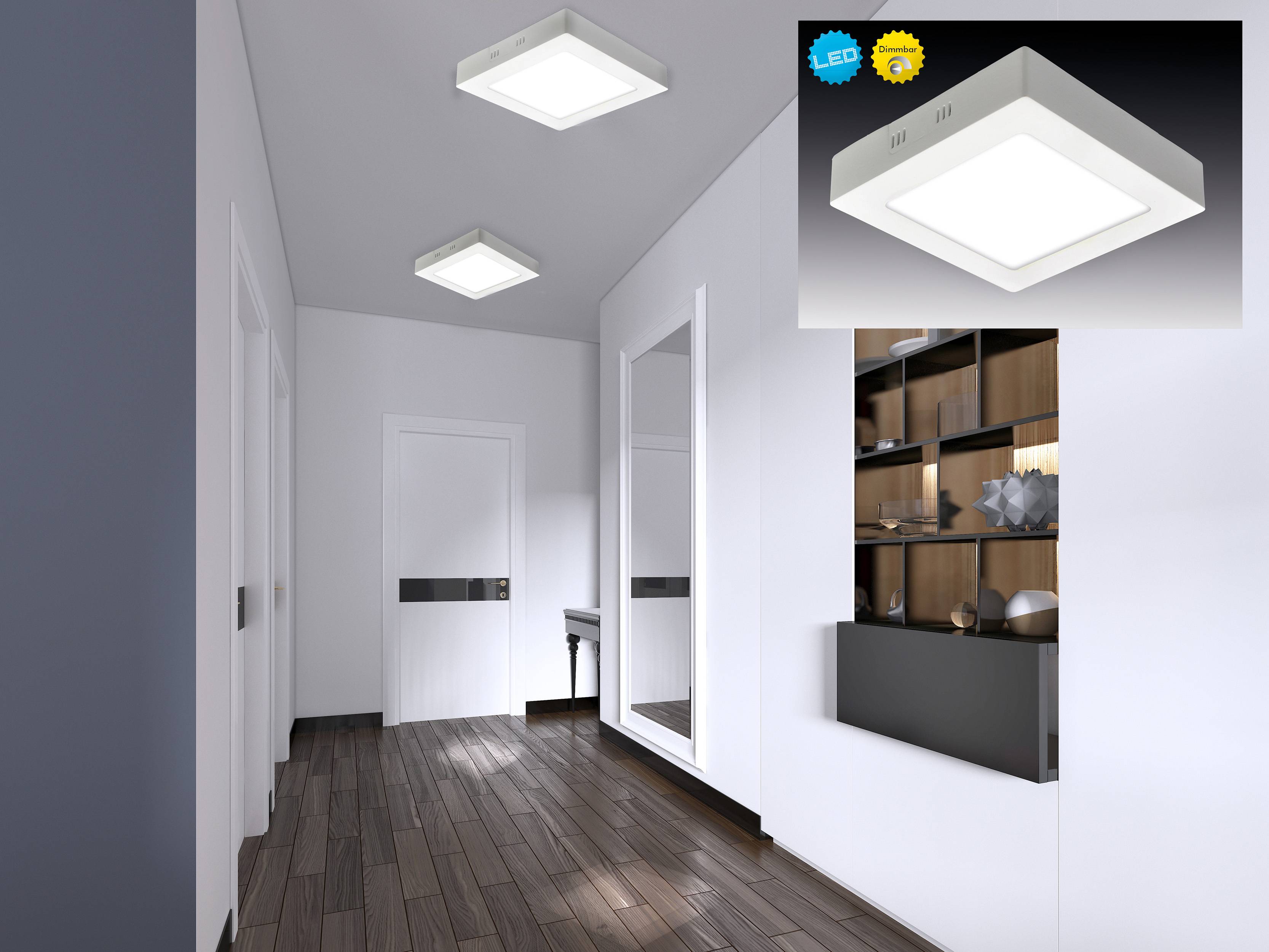 LED Aufbaupanel dimmbar "DIMPLEX" D: 17,2 cm