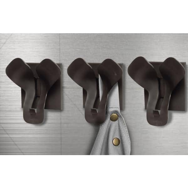 Garderobenhaken Trio magnetisch 3 Haken schwarz