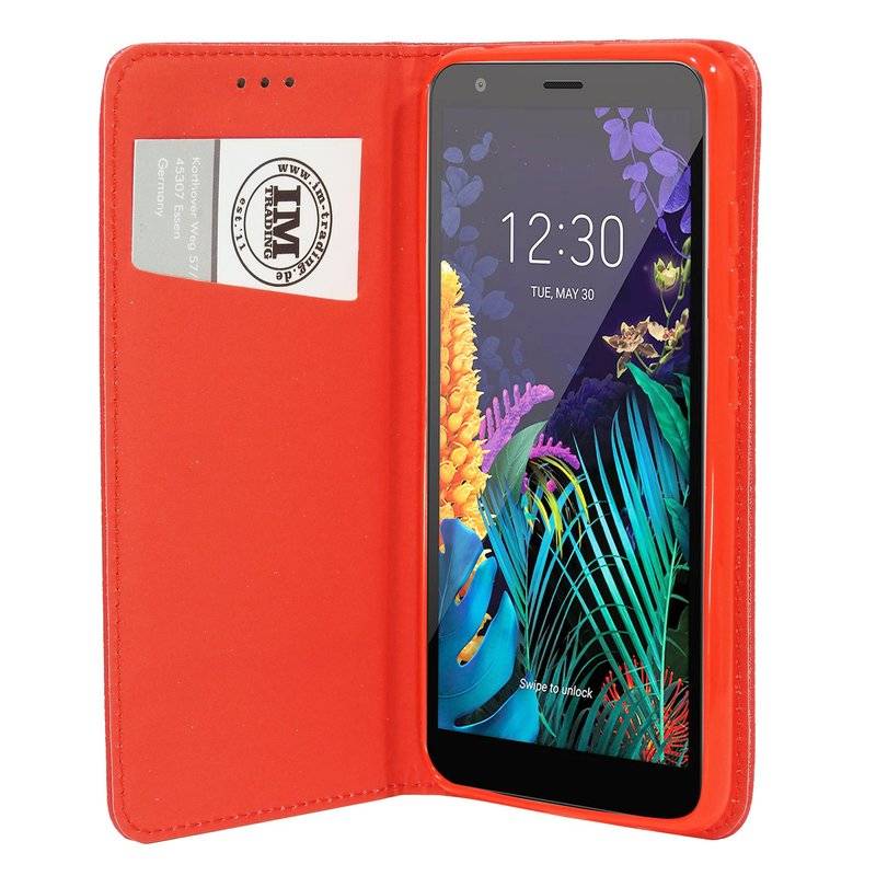 cofi1453® Buch Tasche "Smart" kompatibel mit LG K30 (2019) Handy Hülle Etui Brieftasche Schutzhülle mit Standfunktion, Kartenfach Rot