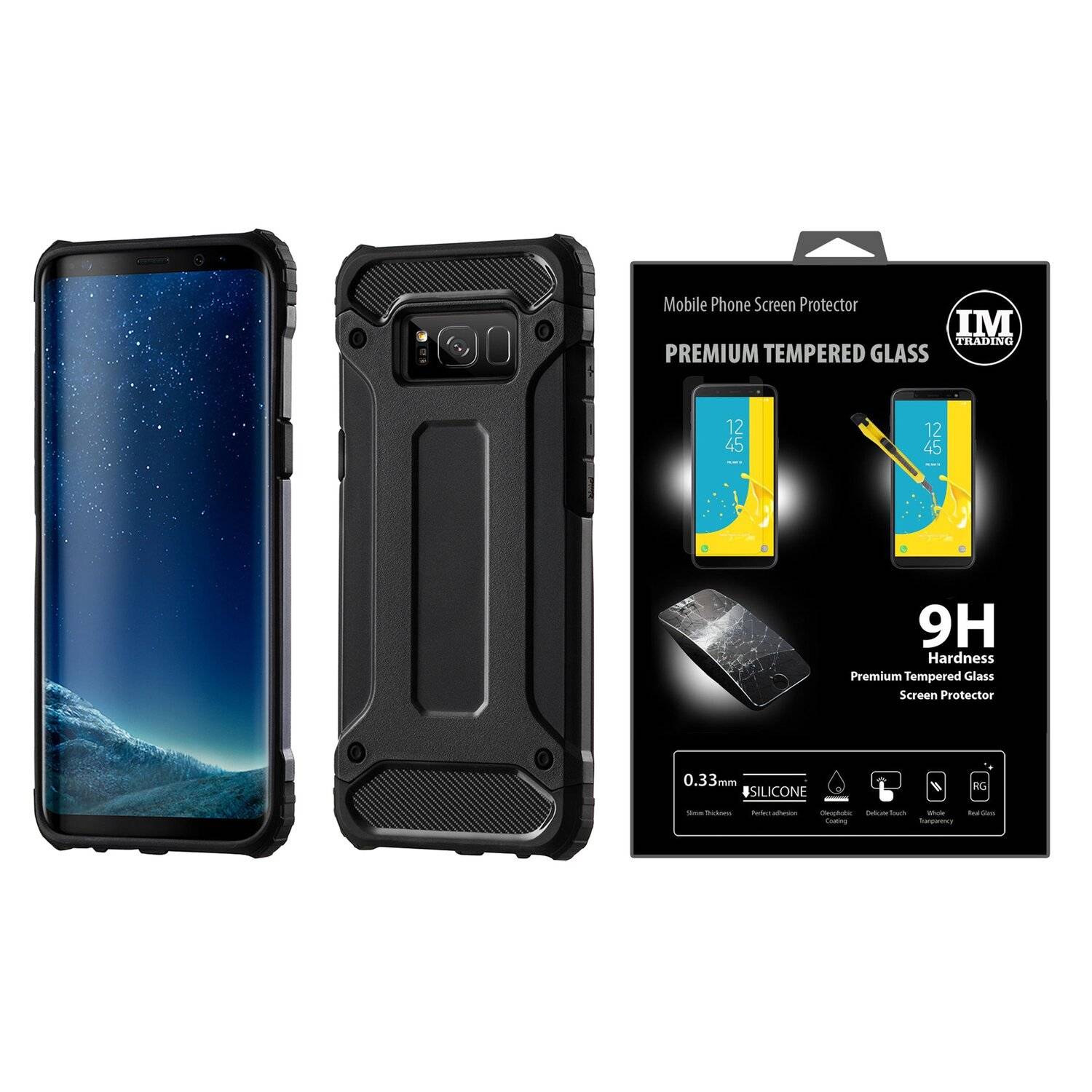 Schutzhülle HYBRID + 9H SchutzFOLIE für Xiaomi Modelle SchutzCase Outdoor Hülle Schutzglas Echt Glas kompatibel mit Xiaomi Redmi 8