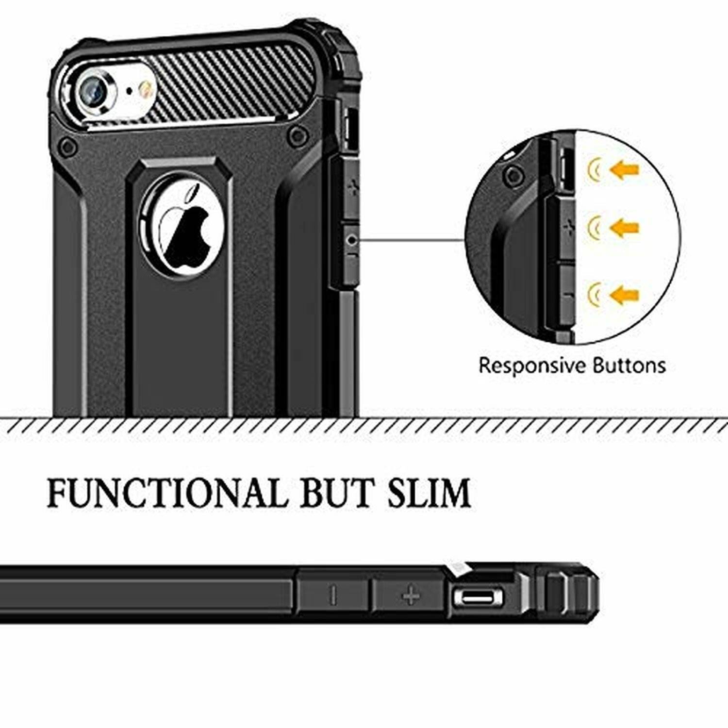 Schutzhülle HYBRID + 9H SchutzFOLIE für Xiaomi Modelle SchutzCase Outdoor Hülle Schutzglas Echt Glas kompatibel mit Xiaomi Redmi 8