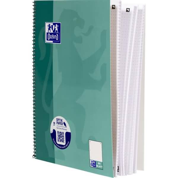 Collegeblock Schule A4+ 80 Blatt 90g/qm dot-Lineatur grünblau