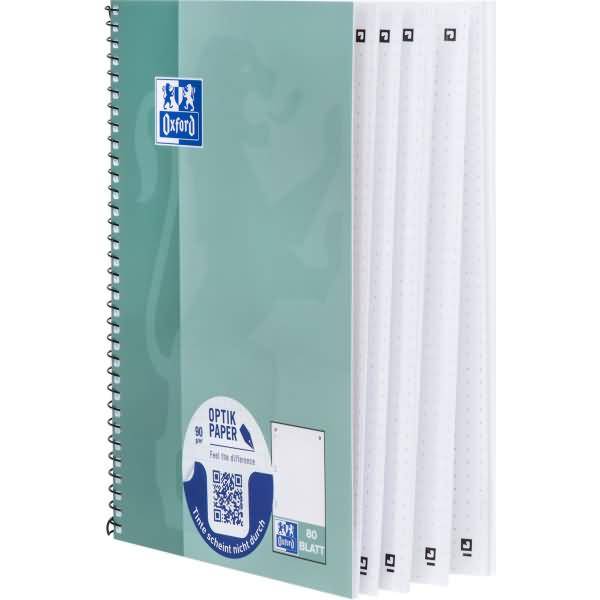 Collegeblock Schule A5+ 80 Blatt 90g/qm dot-Lineatur grünblau