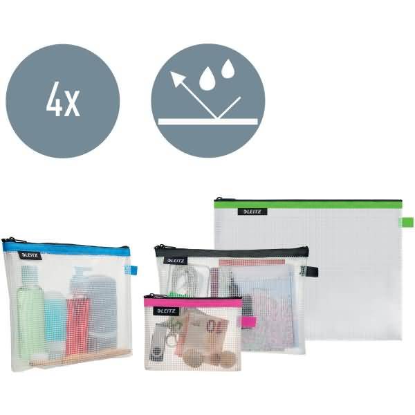 Traveller Zip-Beutel Wow in den Größen S/M/L/Kosmetik wasserabweisend VE=4 Stück
