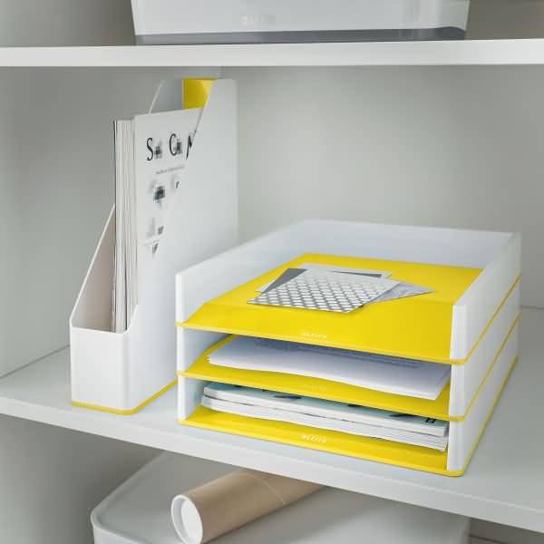 Briefkorb Wow Duo Colour A4 Polystyrol weiß/gelb