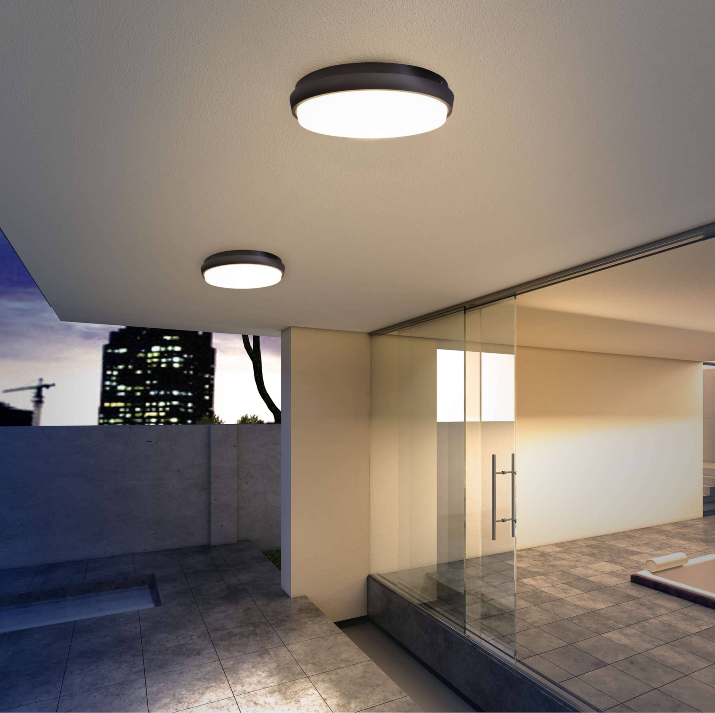 LED Außendeckenleuchte IP54 "MIO" d:17,5cm