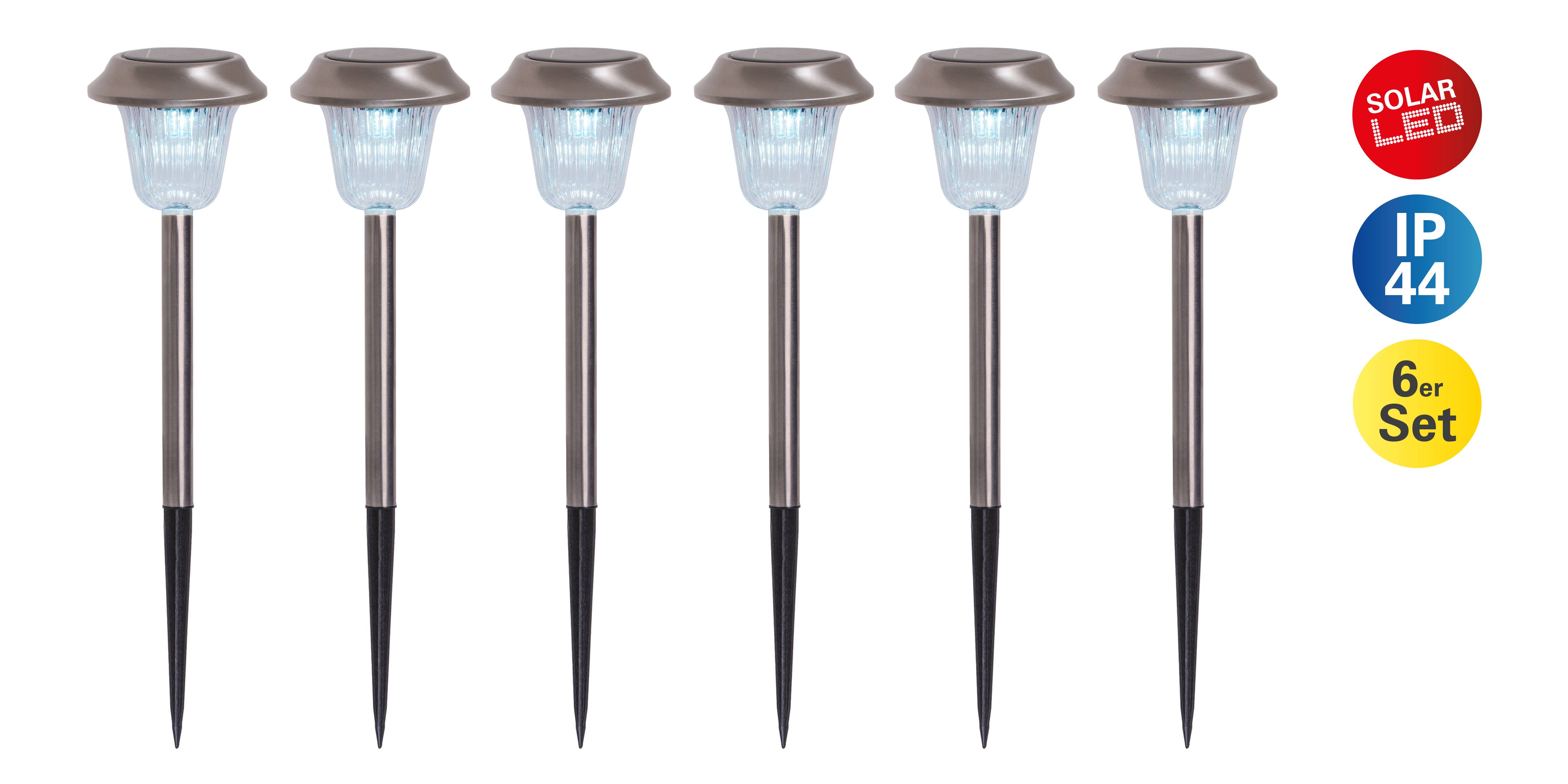 6er Set LED Außenleuchte "GUSTAV" mit Erdspieß