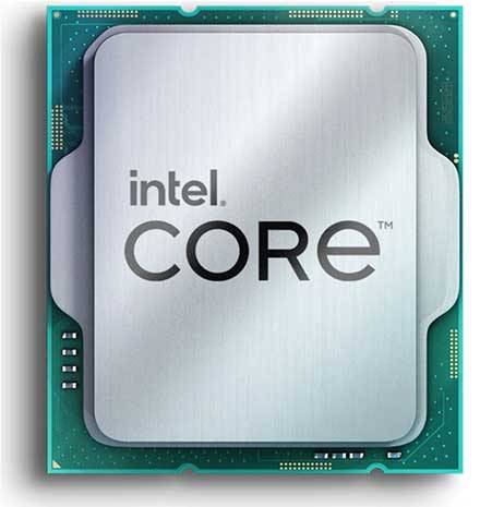 Eine silberne Computerprozessor mit der Aufschrift „intel CORE