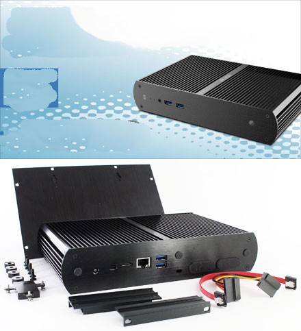 Akasa Tesla H Gehäuse (für Intel NUC D34010WYB/D54250WYB) [LÜFTERLOS]