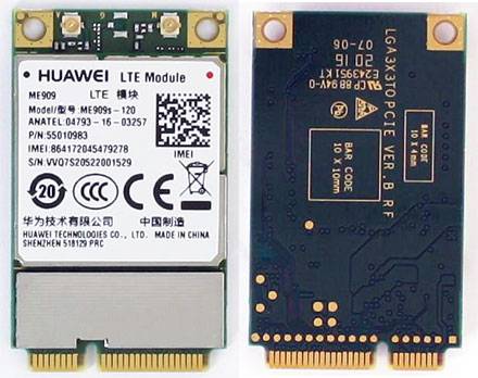 HSPA / UMTS / EDGE / LTE 4G Mini-PCIe Modem (Huawei ME909s-120 V1 55010983)