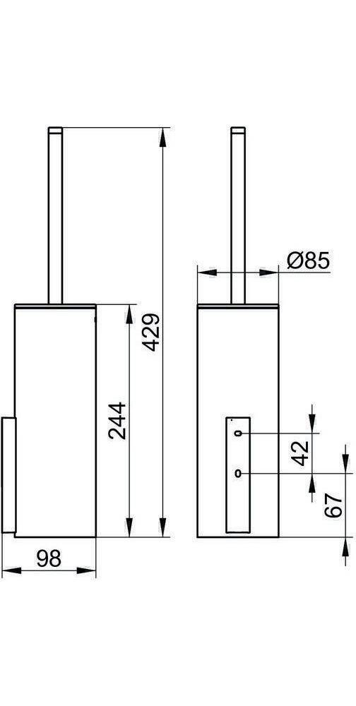 KEUCO Toilettenbürste EDITION 400 mit Griff und Deckel verchromt