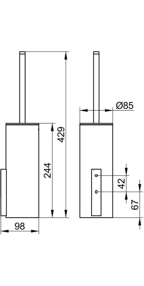 KEUCO Toilettenbürste EDITION 400 mit Griff und Deckel verchromt