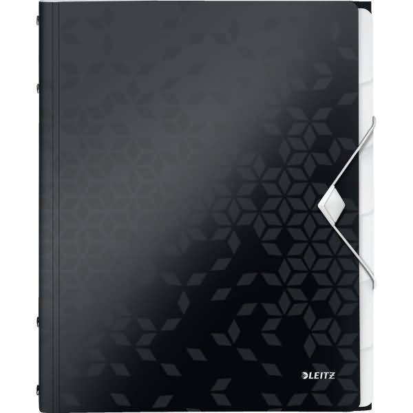 Ordnungsmappe Wow A4 6 Fächer PP schwarz