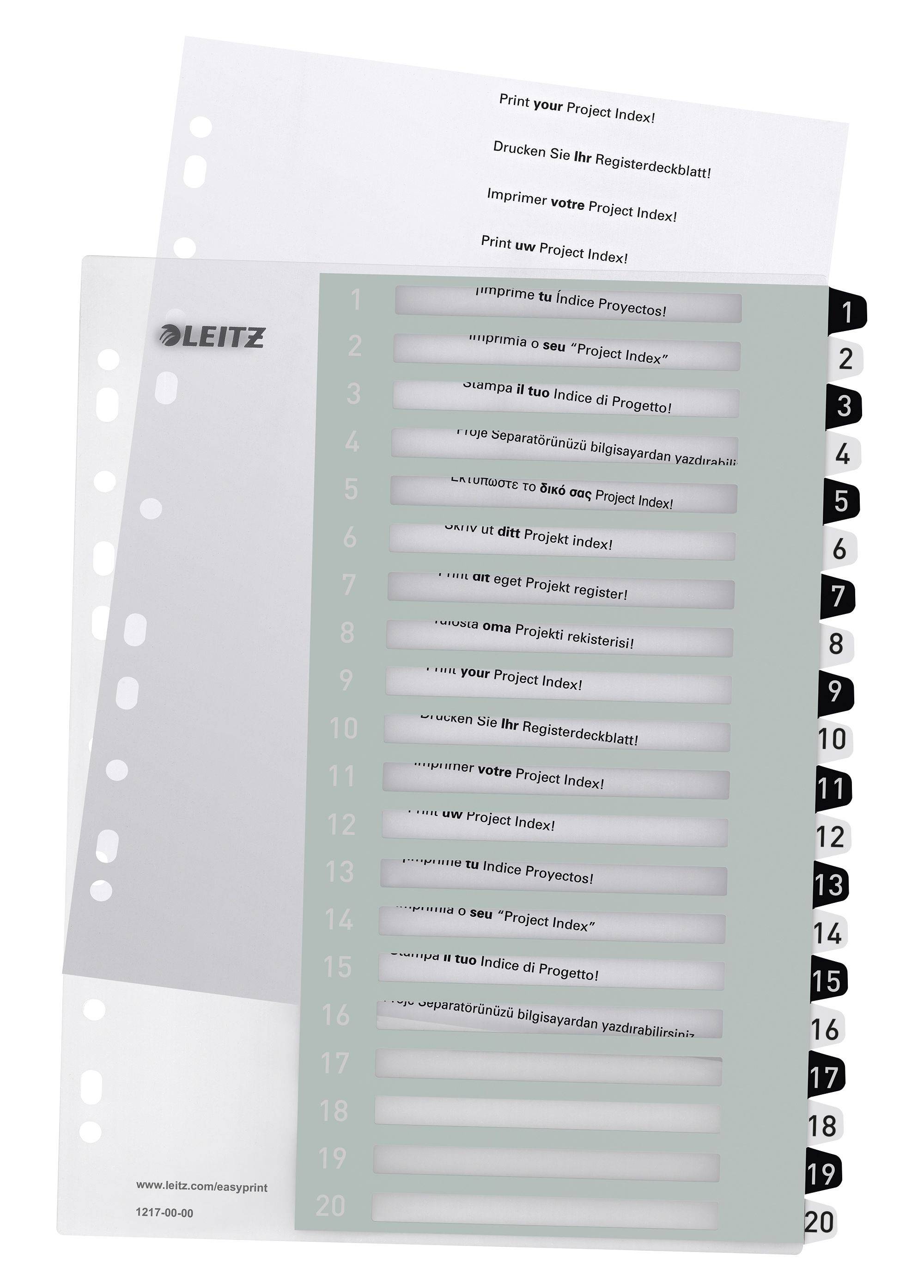 Plastikregister WOW Zahlen