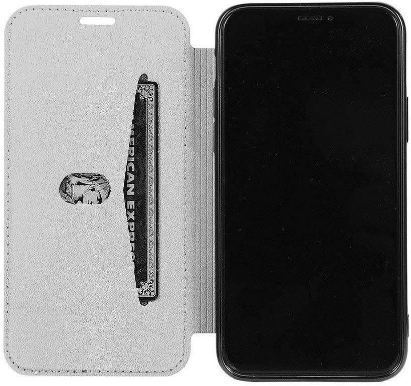 Buch Tasche Cover für Samsung Galaxy S10 (G973F) Hülle Etui Brieftasche Schutzhülle Case Schutz Silber