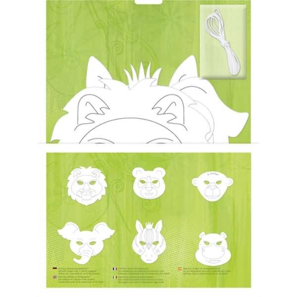 Masken blanko VE=6 Stück Zootiere