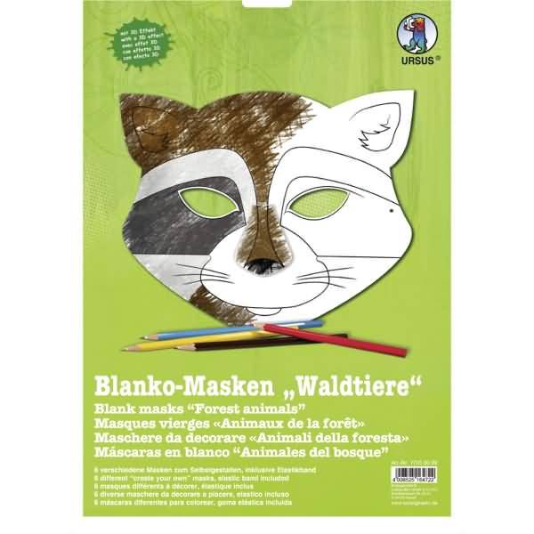 Masken blanko VE=6 Stück Waldtiere