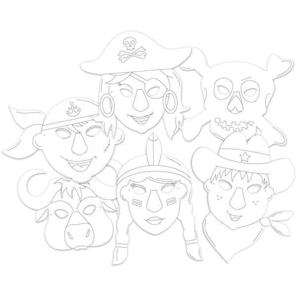 Masken blanko VE=6 Stück Abenteuer